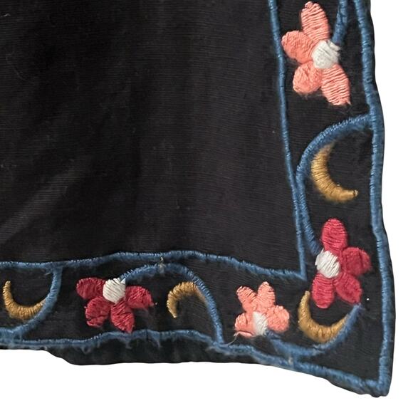 Zara Embroidered Flora Linen Blend Black Shift Dress size S - Picture 5 of 12